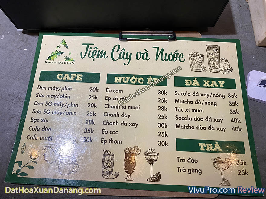 tiệm cafe cây và nước hoà xuân đà nẵng
